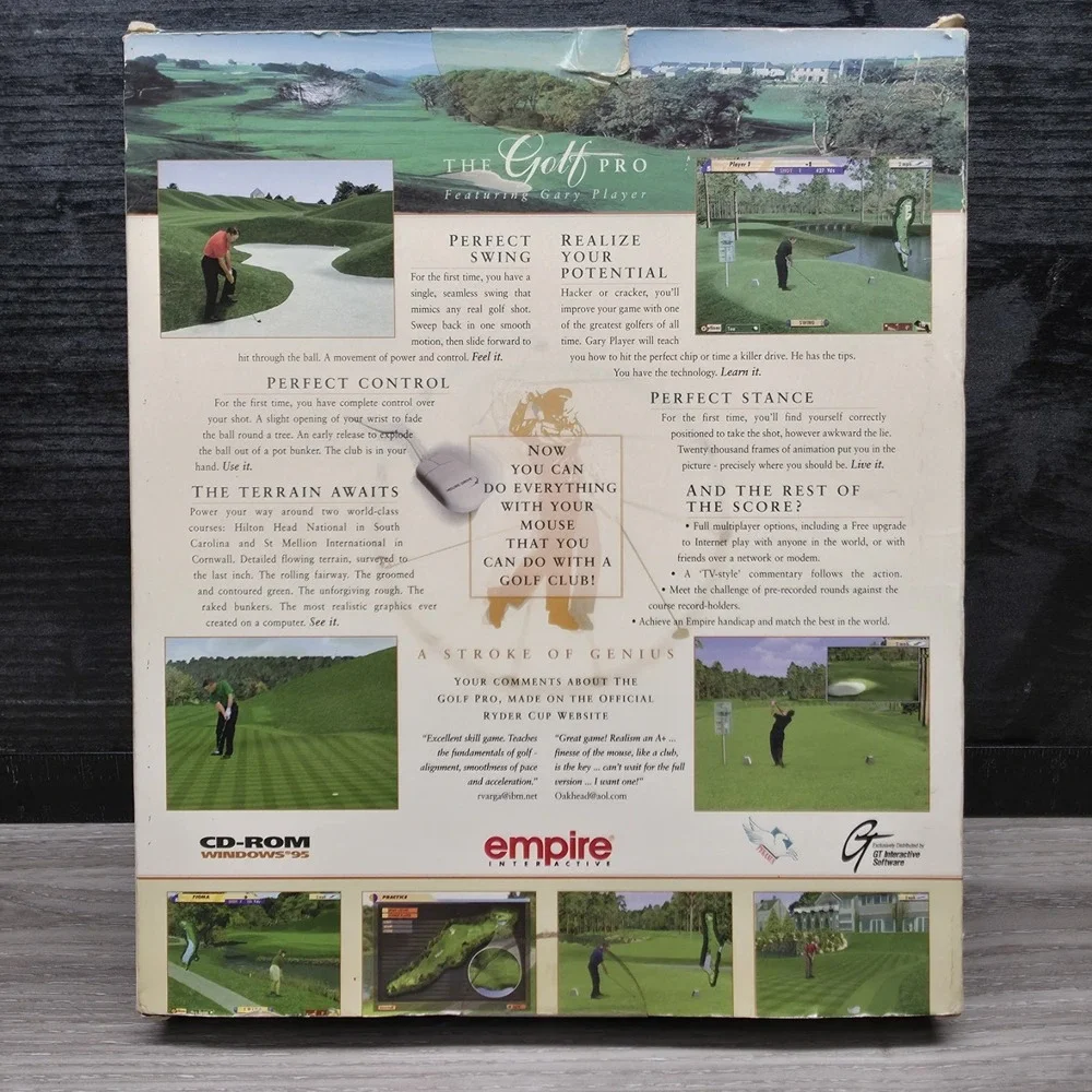 The Golf Pro Featuring Gary Player CD-Rom Windows 95 - Big Box!!!